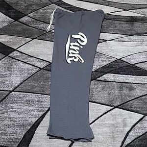 VS PINK 2015 OVERSIZED EMBROIDERED WIDE-LEG BOYFRIEND SWEATPANTS